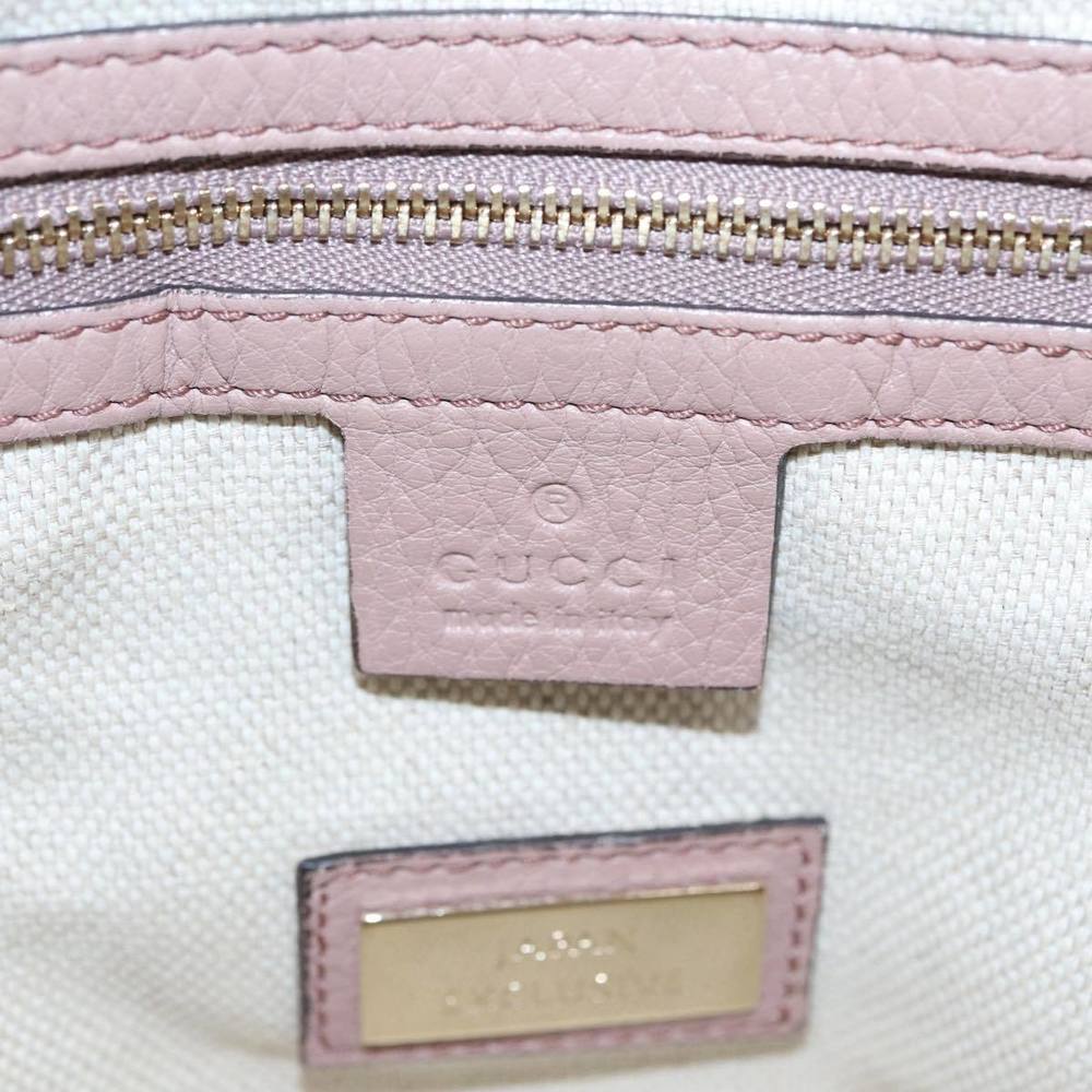 GUCCI Soho Hand Bag Leather 2way Gold Pink 336751 Auth am6760 - Picture 16 of 16